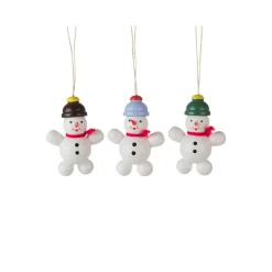 Alexander Taron Snowmen>Set Of 3 Snowmen Dregeno Christmas Hanging Ornaments 2"
