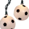 Kurt Adler Set Of 10 Soccer Ball Sport Christmas Lights - Green Wire