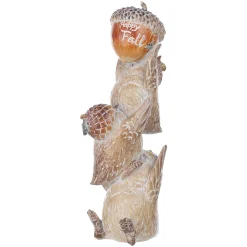 Melrose Set Of 2 Stacking Bird "Happy Fall" Tabletop Figurines 9"