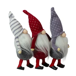 Northlight Fantasy & Sci Fi>Set Of 3 Standing Gnome Christmas Ornaments 10"