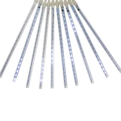 Northlight Set Of 10 Transparent Dripping Icicle Snowfall Christmas Light Tubes - 14 Ft Clear Wire