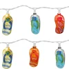 Brite Star Set Of 10 Tropical Beach Flip Flop Sandal Novelty Christmas Lights - 11 Ft White Wire