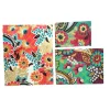 Gift Accessories*CC Home Furnishings Set Of 3 Vibrantly Colored Contemporary Floral Pattern Notebooks 10"