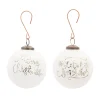Contemporary Home Living Balls>Set Of 4 White And Gray Christmas Ball Ornaments 5"