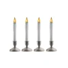 CC Christmas Decor Set Of 4 White Battery Operated Led Christmas Candle Lamps With Sensors 9"