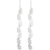 Specialty Garland*Contemporary Home Living Set Of 2 White Hanging Foam Garland Leaves 51"