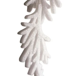 Specialty Garland*Contemporary Home Living Set Of 2 White Hanging Foam Garland Leaves 51"
