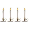 CC Christmas Decor Set Of 4 White Led Christmas Williamsburg Candle Lamps With Sensor 9"