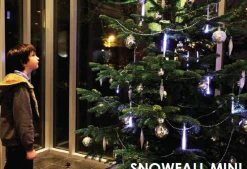 Kurt Adler Set Of 5 White Led Snowfall Single Sided Icicle Christmas Light Tubes 32'