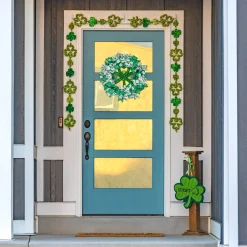 Northlight Shamrocks And Ribbons St. Patrick's Day Wreath, 24-Inch, Unlit