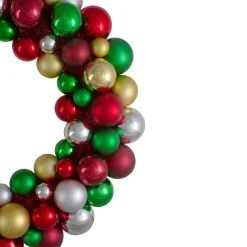 Shatterproof Ball Wreaths*Northlight Shatterproof Ball 2-Finish Traditional Colors Christmas Wreath, 36-Inch, Unlit