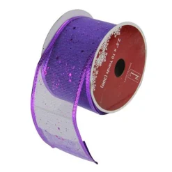 Ribbon*Northlight Shimmering Purple Wired Christmas Craft Ribbon 2.5" X 10 Yards