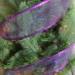Ribbon*Northlight Shimmering Purple Wired Christmas Craft Ribbon 2.5