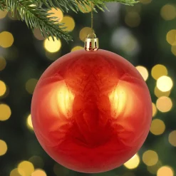 Vickerman Shatterproof>Shiny Burnt Orange Shatterproof Christmas Ball Ornament 2.75" (70Mm)
