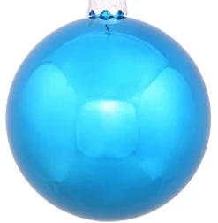 Vickerman Shatterproof>Shiny Turquoise Blue Shatterproof Christmas Ball Ornament 2.75" (70Mm)