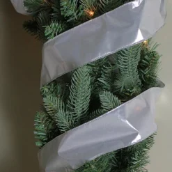 Ribbon*Northlight Silver Christmas Wired Craft Ribbon 2.5