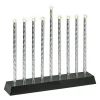 Rite Lite Silver Diamond Cut Battery Operated Led Menorah, 10.5In X 9In