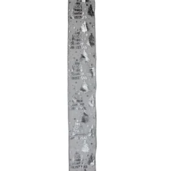 Ribbon*Northlight Silver Wired Christmas Words Craft Ribbon 2.5" X 10 Yards