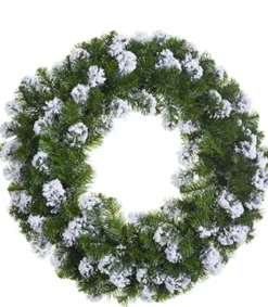 Traditional Pine Wreaths*Allstate Snowy Flocked Colorado Pine Artificial Christmas Wreath, 30-Inch, Unlit