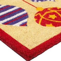 Wall & Door Decorations*Northlight Tan Brown And Red Christmas Ornaments Coir Outdoor Doormat 18