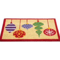 Wall & Door Decorations*Northlight Tan Brown And Red Christmas Ornaments Coir Outdoor Doormat 18