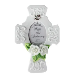 Roman 25Th Wedding Anniversary Porcelain Trinket Box 2"X3" Photo Picture Frame #60861