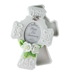 Roman 25Th Wedding Anniversary Porcelain Trinket Box 2"X3" Photo Picture Frame #60861