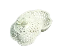 Roman 25Th Wedding Anniversary To Have & To Hold Porcelain Trinket Basket