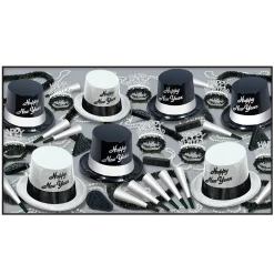 Beistle The Black And White Legacy Party Kit For 50 People For New Year's Eve