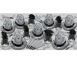 Beistle The Final Count Down Silver And Black "Happy New Year" Party Kit Assortment For 50 People