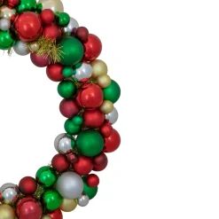Shatterproof Ball Wreaths*Northlight Traditional Colors 2-Finish Shatterproof Ball Christmas Wreath, 36-Inch
