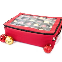 Northlight Ornament Storage>2-Tray Red Christmas Ornament Storage Bag - Holds Up To 48 Ornaments