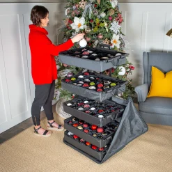 Northlight Ornament Storage>5-Tray Telescopic Christmas Ornament Storage Bag - Holds Up To 120 Ornaments