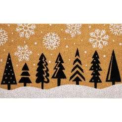 Wall & Door Decorations*Northlight Trees And Snowflakes Natural Coir Christmas Outdoor Doormat 18" X 30"