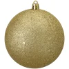 Northlight Shatterproof>Vegas Gold Holographic Glitter Shatterproof Christmas Ball Ornament 4" (100Mm)