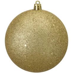 Northlight Shatterproof>Vegas Gold Holographic Glitter Shatterproof Christmas Ball Ornament 4" (100Mm)