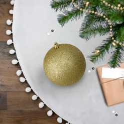 Northlight Shatterproof>Vegas Gold Holographic Glitter Shatterproof Christmas Ball Ornament 4" (100Mm)