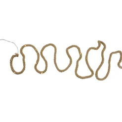Kurt Adler Warm White Led Brown Cotton Rope Fairy Lights And Timer 9.8 Feet