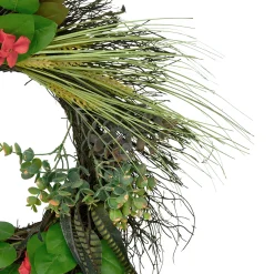Northlight Wheat, Eucalyptus And Twig Artificial Wreath, 22-Inch