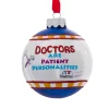 Kurt Adler Occupations>White And Blue Doctors Are Patientalities Glittered Christmas Ball Ornament 3" (75Mm)