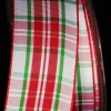 Ribbon*The Ribbon People White And Red Woven Narrow Plaid Wired Craft Ribbon 1.5" X 22 Yards