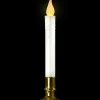 Northlight White Led Flickering Christmas Candle Lamp With Brass Base - 9 Inch