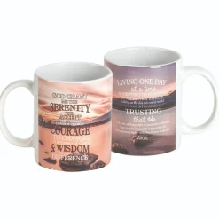 Contemporary Home Living White Serenity Prayer Ceramic Coffee Mug, 4.75"