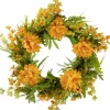 Northlight Yellow Peony Artificial Fall Harvest Twig Wreath, 24-Inch, Unlit