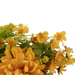 Northlight Yellow Peony Artificial Fall Harvest Twig Wreath, 24-Inch, Unlit